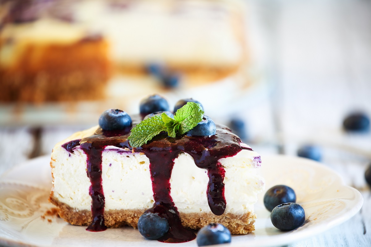 borůvkový cheesecake