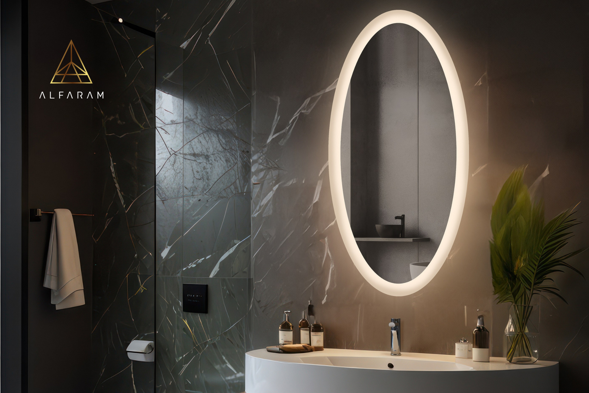 Koupelnové zrcadlo s osvětlením – MOLI LED