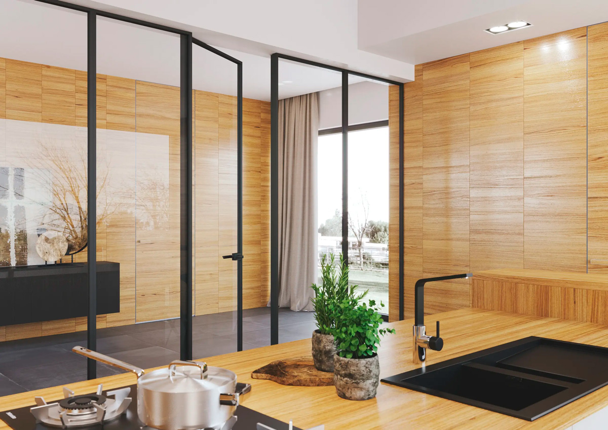 Otočné dveře IDEA v zárubni GARDE