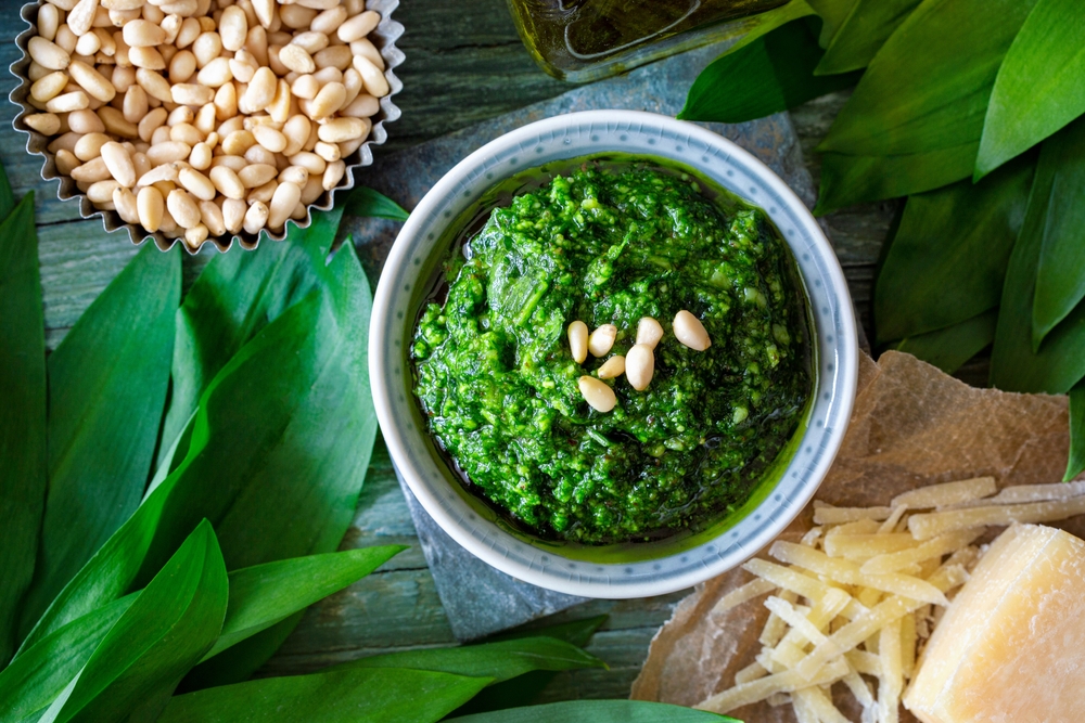 medvědí česnek pesto