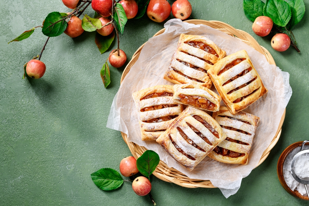 jablečná povidla v koláči