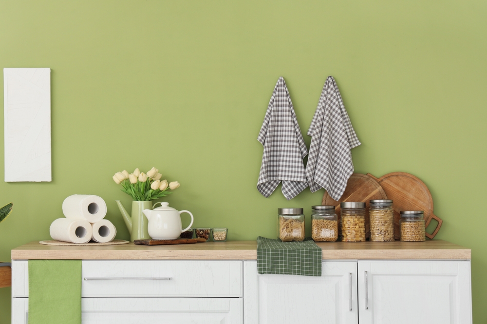 zelená v kuchyni