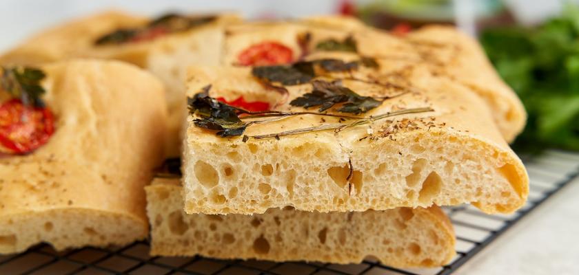 focaccia na řezu