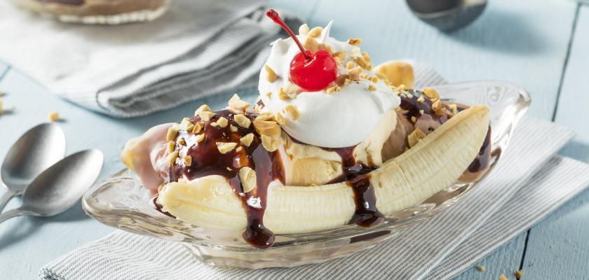 pohár banana split