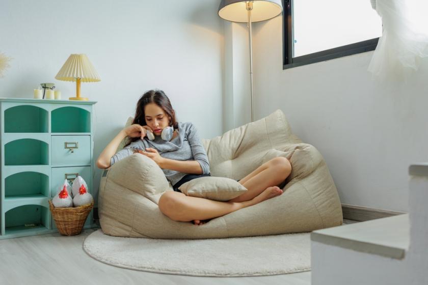 sedací vak jako čtecí kout