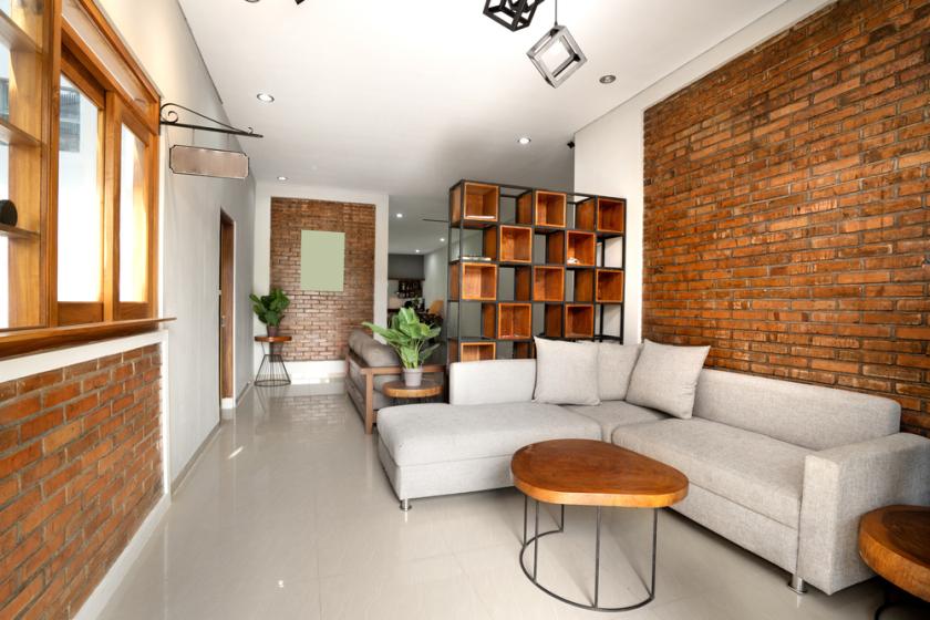 industriální obývací pokoj