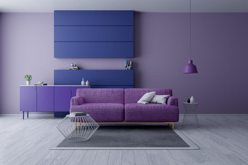 fialkový interiér